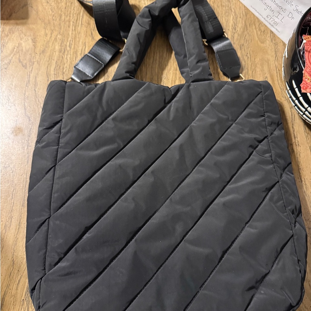 Hobby Lobby Black Quilted Tote Bag